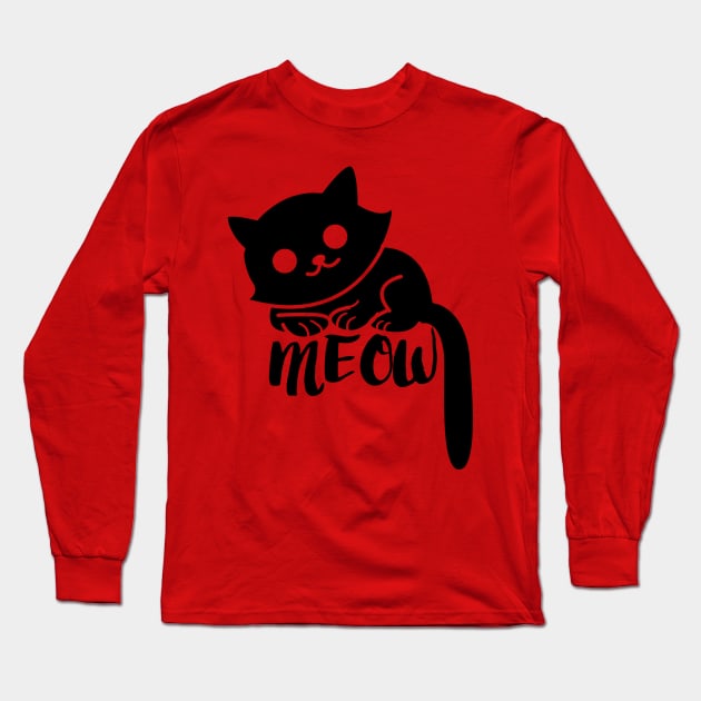 Cat meow Long Sleeve T-Shirt by peekxel